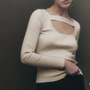 ZARA RIBBED CUT OUT TOP
